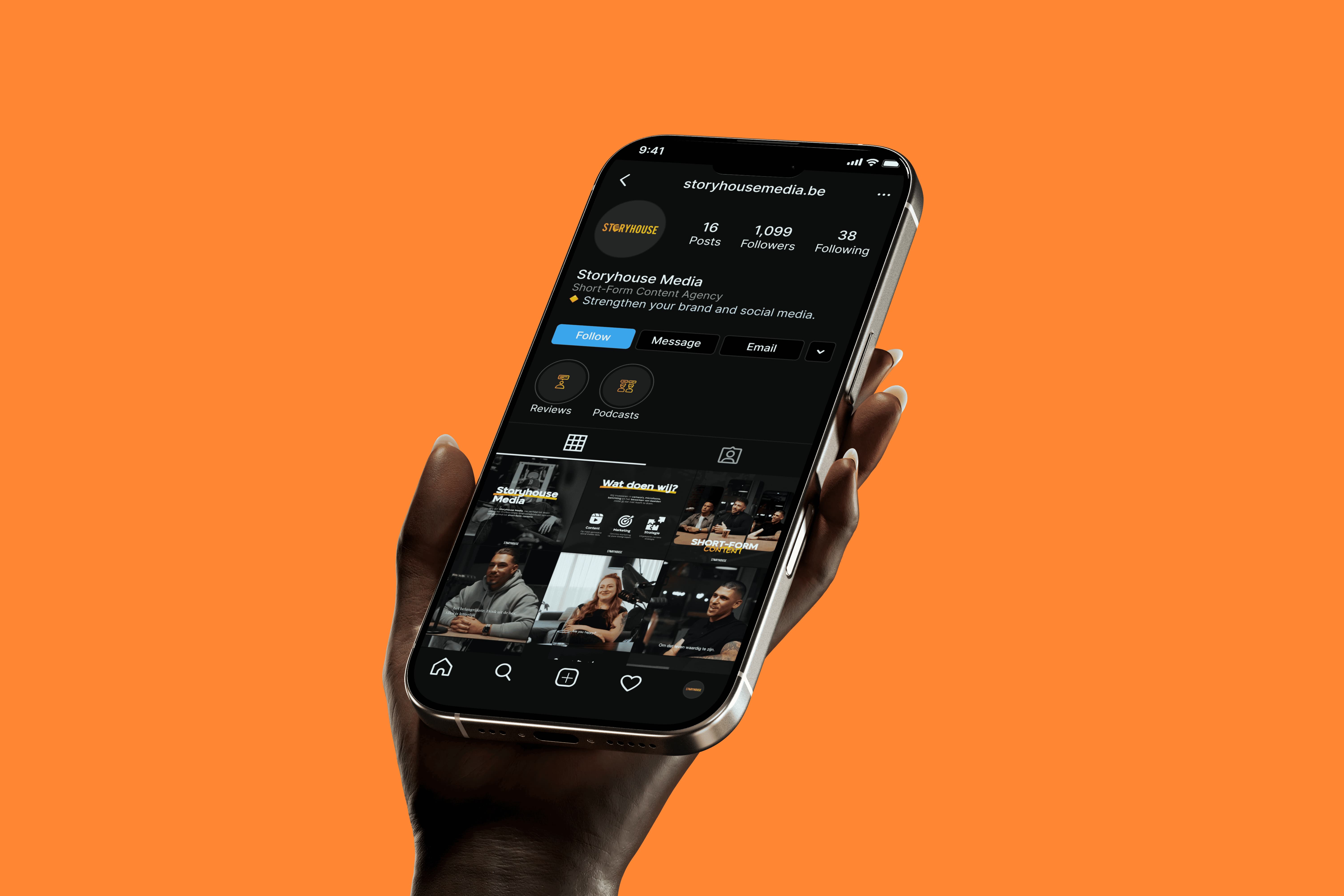 Storyhouse Media Instagram profile showcasing the brand identity and social media design.
